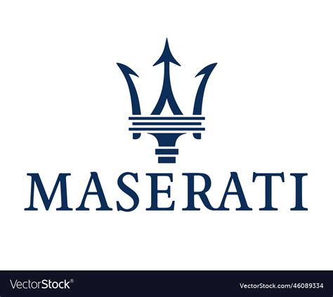 Maserati logo brand symbol with name blue design Vector Image