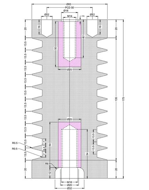 Standoff High Voltage Busbar Insulator 12KV Epoxy Resin 40N