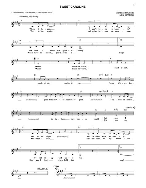 Sweet Caroline | Sheet Music Direct