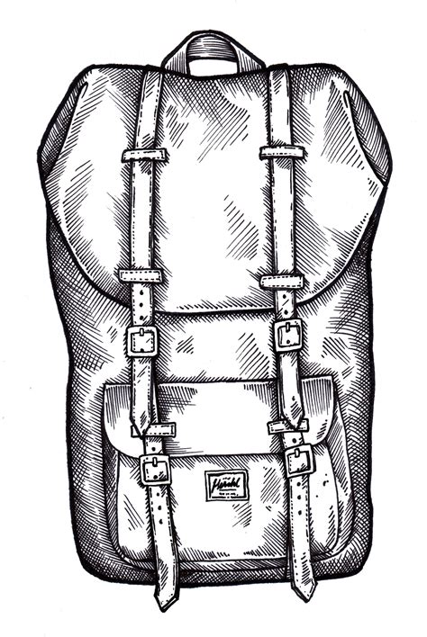 Herschel! #herschel #backpack #illustration | Backpack drawing, Drawing ...