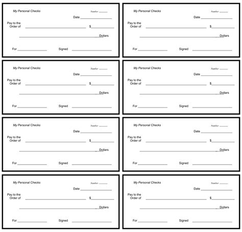 Printable Play Checks Template | Images and Photos finder