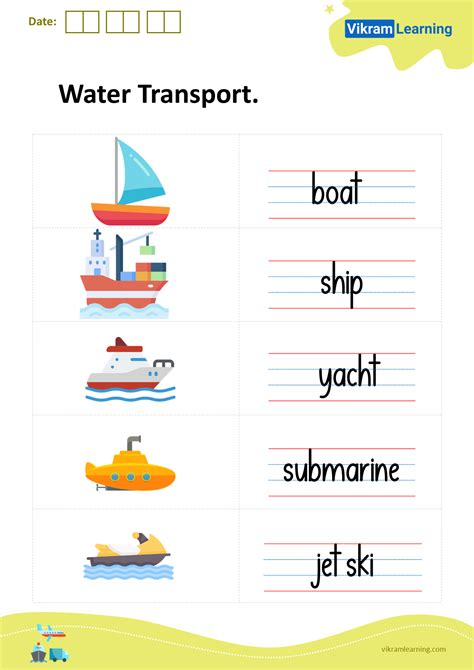 Download water transport worksheets | vikramlearning.com