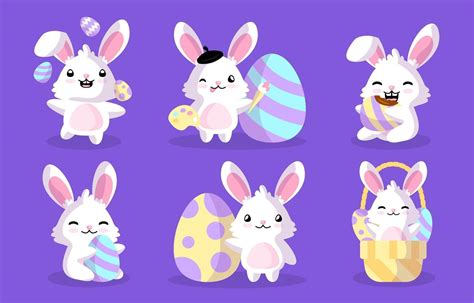 Easter Bunny Characters Set 2072704 Vector Art at Vecteezy