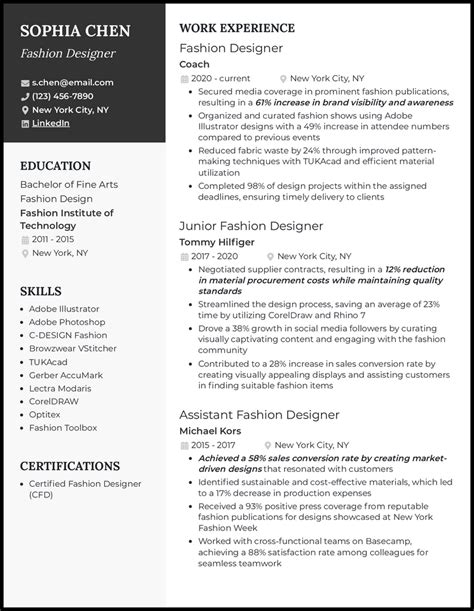 3 Fashion Designer Resume Examples Proven to Work in 2024