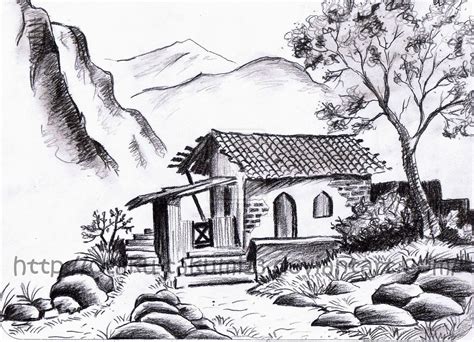 Scenery Drawing Nature Drawing With Pencil Shading - Goimages Mega