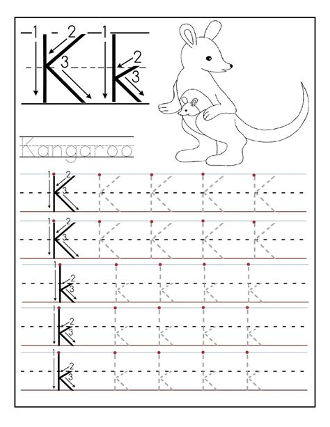 Tracing K Worksheets | AlphabetWorksheetsFree.com