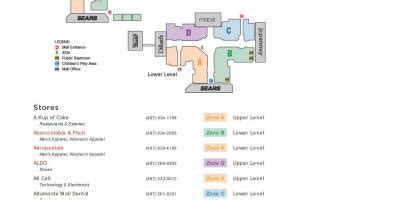 Altamonte mall mapa: Mapa de Altamonte centre comercial (Florida, EUA)