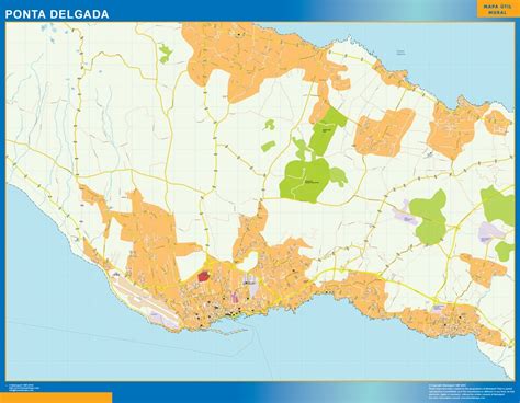 Ponta Delgada mapa | Vector World Maps