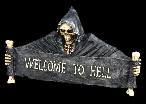 Skeleton Door Sign - Welcome to Hell