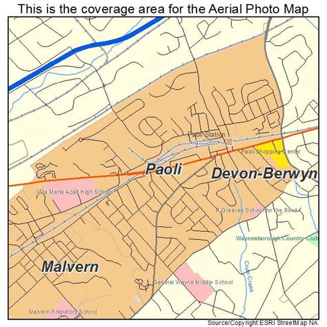 Aerial Photography Map of Paoli, PA Pennsylvania