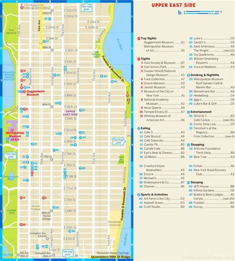 Upper East Side Tourist Map - Ontheworldmap.com