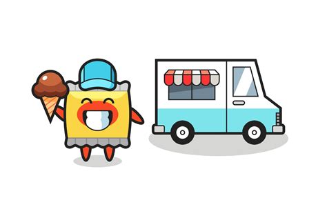 Mascot cartoon of snack with ice cream truck 3319678 Vector Art at Vecteezy