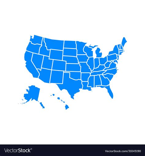 A Blue Map Of America With One Red State - Map