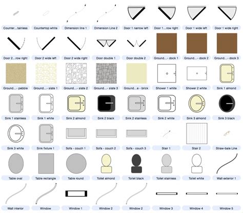 Floor Plan Symbols Free Download ~ Symbols Blueprints Edrawsoft ...