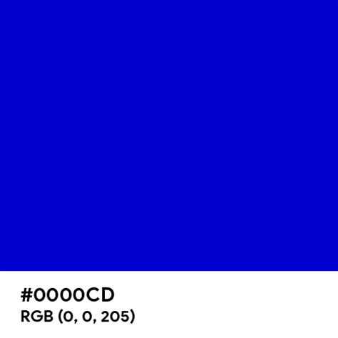 Medium Blue color hex code is #0000CD