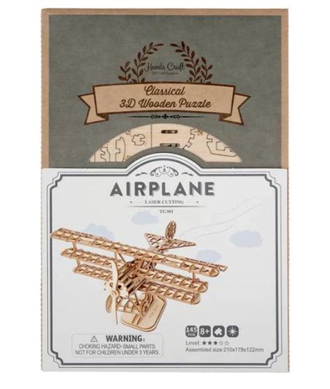 3D Wooden Puzzle: Airplane