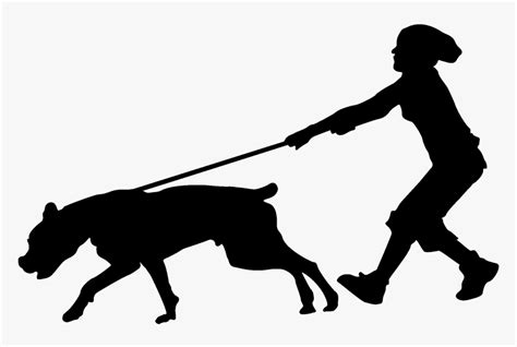 Silhouette Clip Art Of - Clipart Dog Walker Png, Transparent Png - kindpng