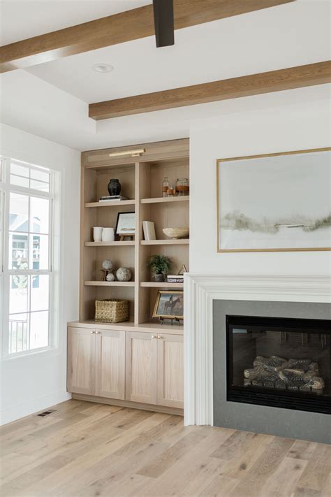 White Oak built-ins flanking fireplace using CKF Signature cabinets in ...