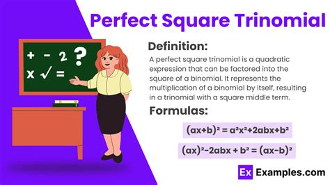 perfect square trinomial - Examples, Definition, Factorization, Formula