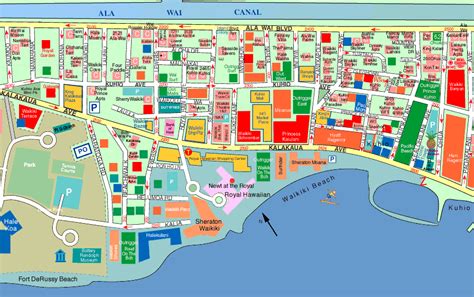 hawaii waikiki beach hotels map - Cristopher Minter