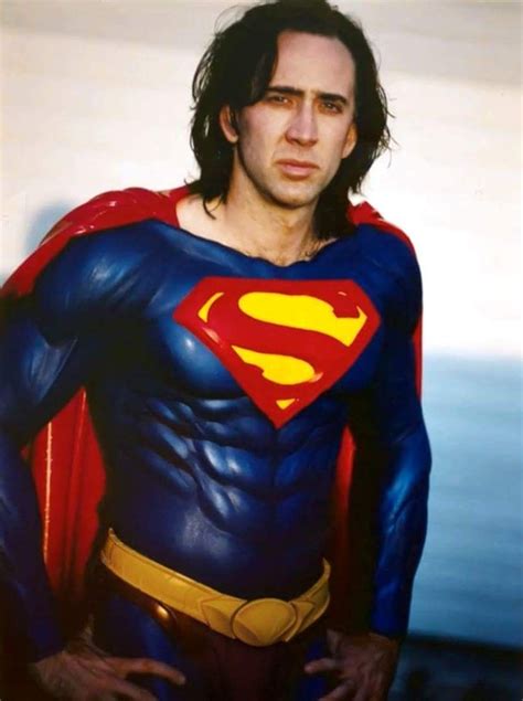 Nicolas Cage by Tim Burton "Superman" 1990 | Nicholas cage face ...