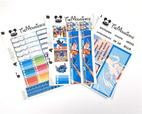 Lilo and Stitch Monthly Planner Stickers Erin Condren for Lifeplanners ...