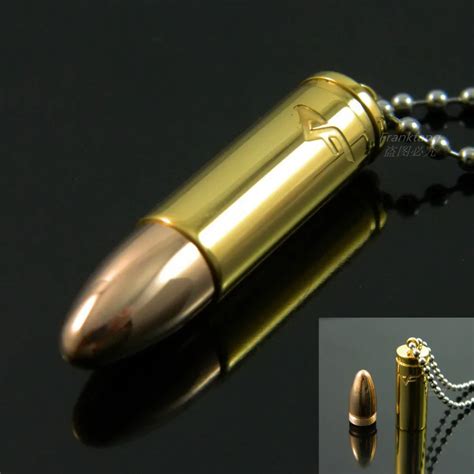 Gold color Rose Gold Color Bullet Pendant Necklace, Stainless Steel ...