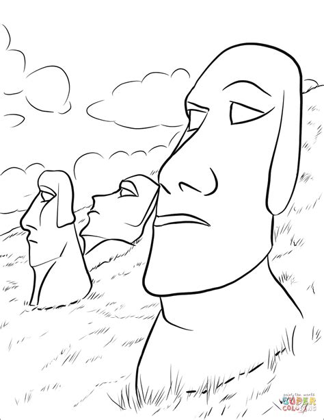 Moai coloring page | Free Printable Coloring Pages