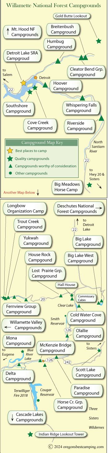 Willamette National Forest Campground Map