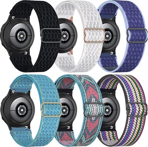 6 Pack 20mm Nylon Elastic Watch Bands Compatible with Samsung Galaxy ...