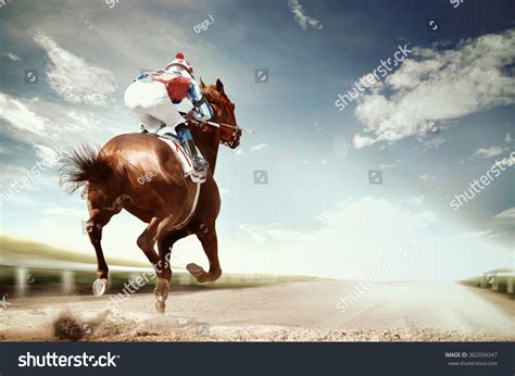 Racing Horse Coming First Finish Line Stock Photo 362034347 | Shutterstock