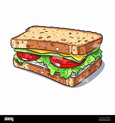 Club sandwich. Sandwich hand-drawn illustration. Vector doodle style ...