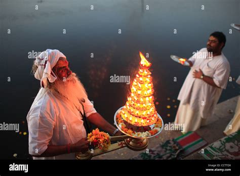 A daily evening Aarti in praise of the Yamuna River is conducted on the ...