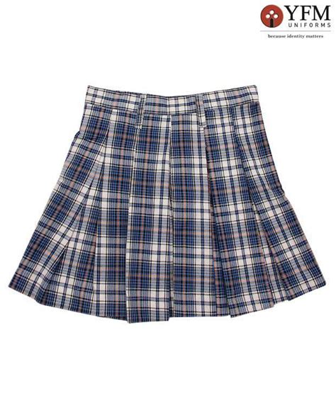 Bal Bhawan Public School Uniform Blue & Black Checkered Skirt For Kids ...