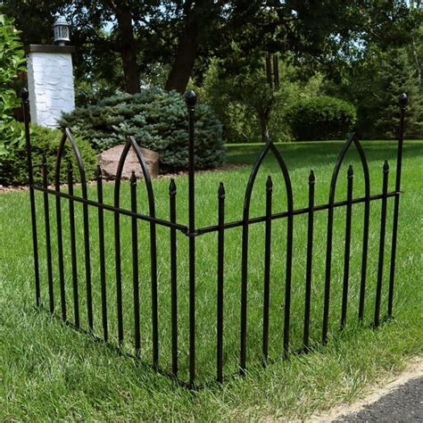 Sunnydaze 2-piece Decorative Gothic Garden Landscape Iron Border Fence ...