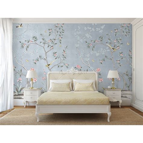 CHINOISERIE Garden Metallic Ice Blue | Bedroom interior, Bedroom decor ...