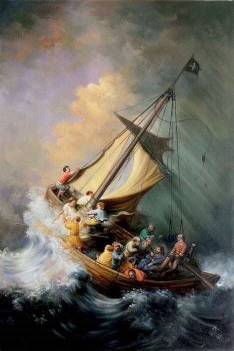 Storm On The Sea Of Galilee Painting at PaintingValley.com | Explore ...