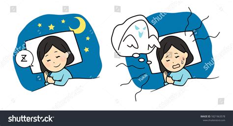 Illustration Girl Sleeping Bed Stock Vector (Royalty Free) 1821963578 ...