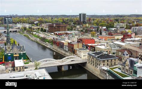 An aerial of the city of Cambridge, Ontario, Canada Stock Photo - Alamy