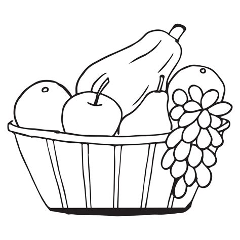 Fruit Basket Coloring Pages Printable