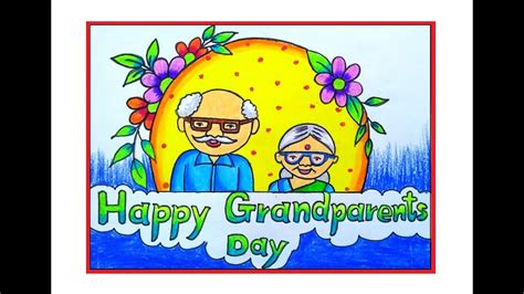 HOW TO DRAW GRANDPARENTS DAY DRAWING/HAPPY GRANDPARENTS DAY CARD ...