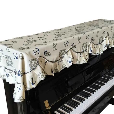 Blue Colorfast Pleuche Full Piano Dust Proof Decorated Cover Upright ...