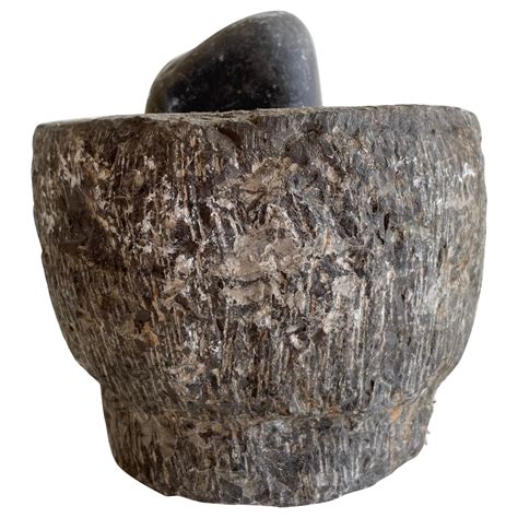 Vintage Stone Mortar and Pestle Bowl Set For Sale at 1stDibs