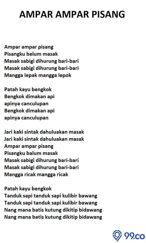 Lirik Lagu Ampar Ampar Pisang Asal Kalimantan Selatan Lengkap