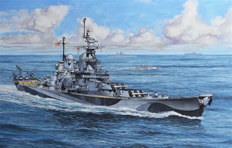 Wallpaper ship, art, Navy, American, military, battleship, USS ...