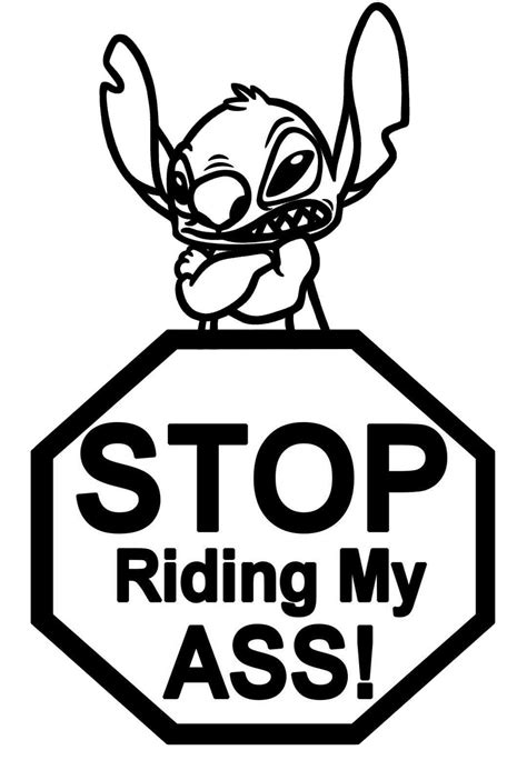 Stitch, Stop Riding,Vinyl Decal,Sticker for Cars,Windows,Laptops and ...