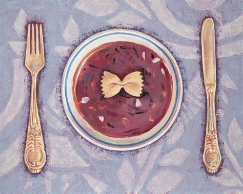 Borscht with farfalle Painting by Shimon Fleuri | Saatchi Art