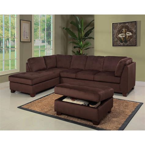 Abbyson Living Microsuede Sectional Sofa and Storage Ottoman Set by OJ ...