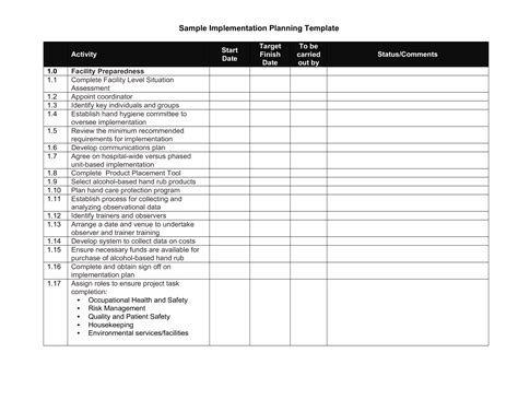 Sample Implementation Plan Gratis