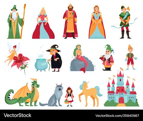 Fairy tale characters set Royalty Free Vector Image